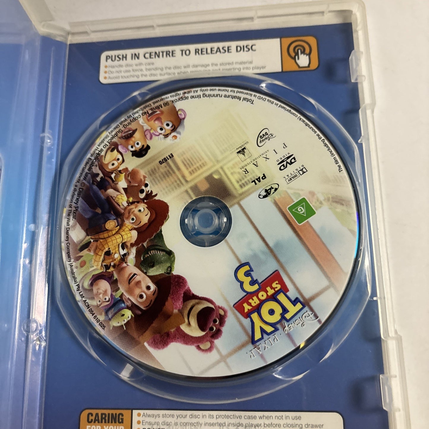 Toy Story 3 (DVD, 2010) Disney Region 4