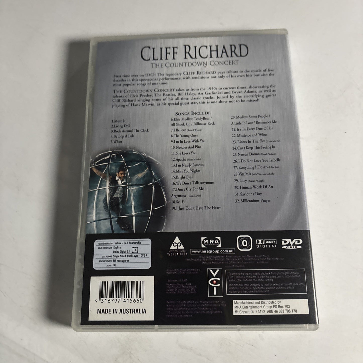 Cliff Richard - The Countdown Concert (DVD, 2000) All Regions