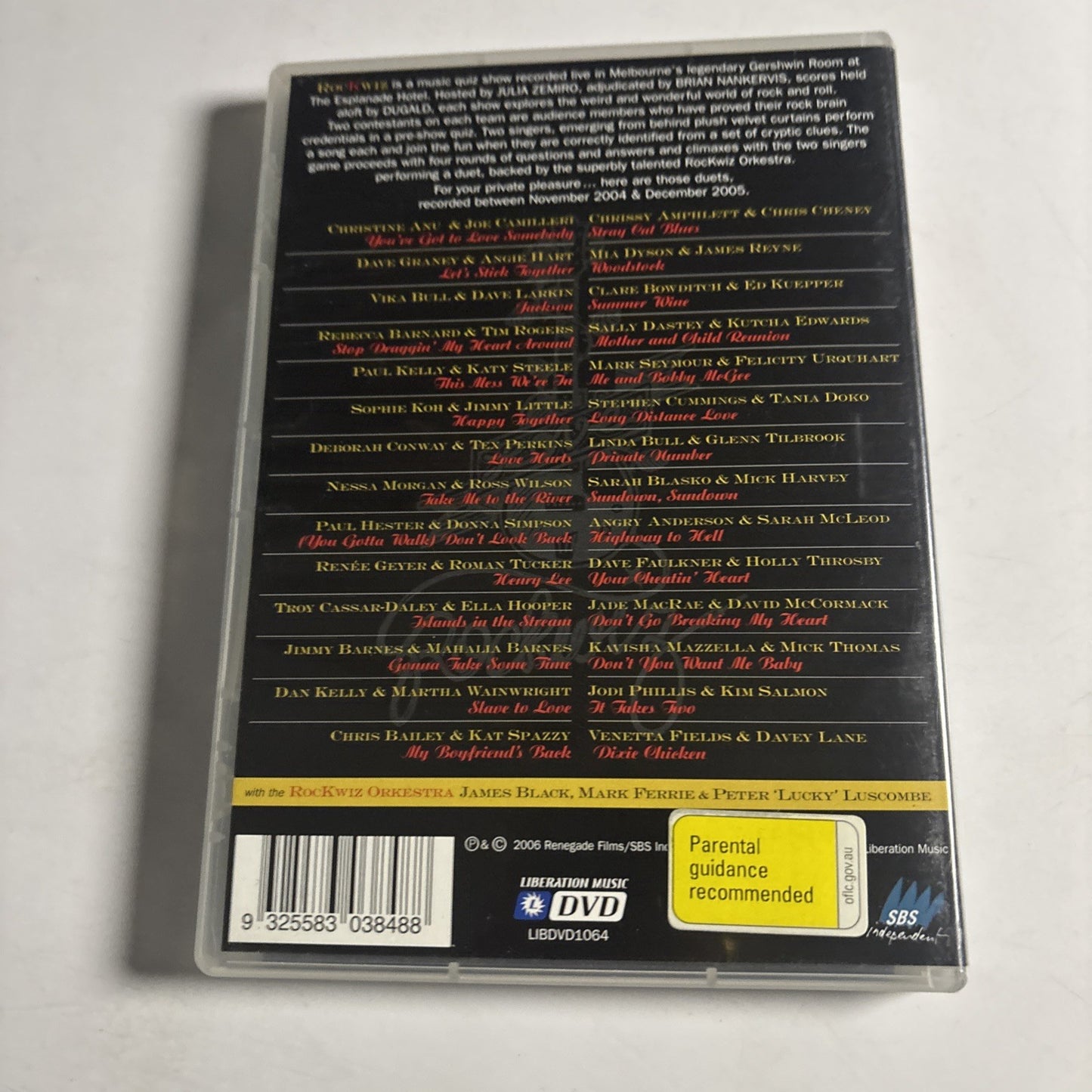 The Rockwiz Duets - Two For The Show (DVD 2006) Music Quiz Show SBS All Regions