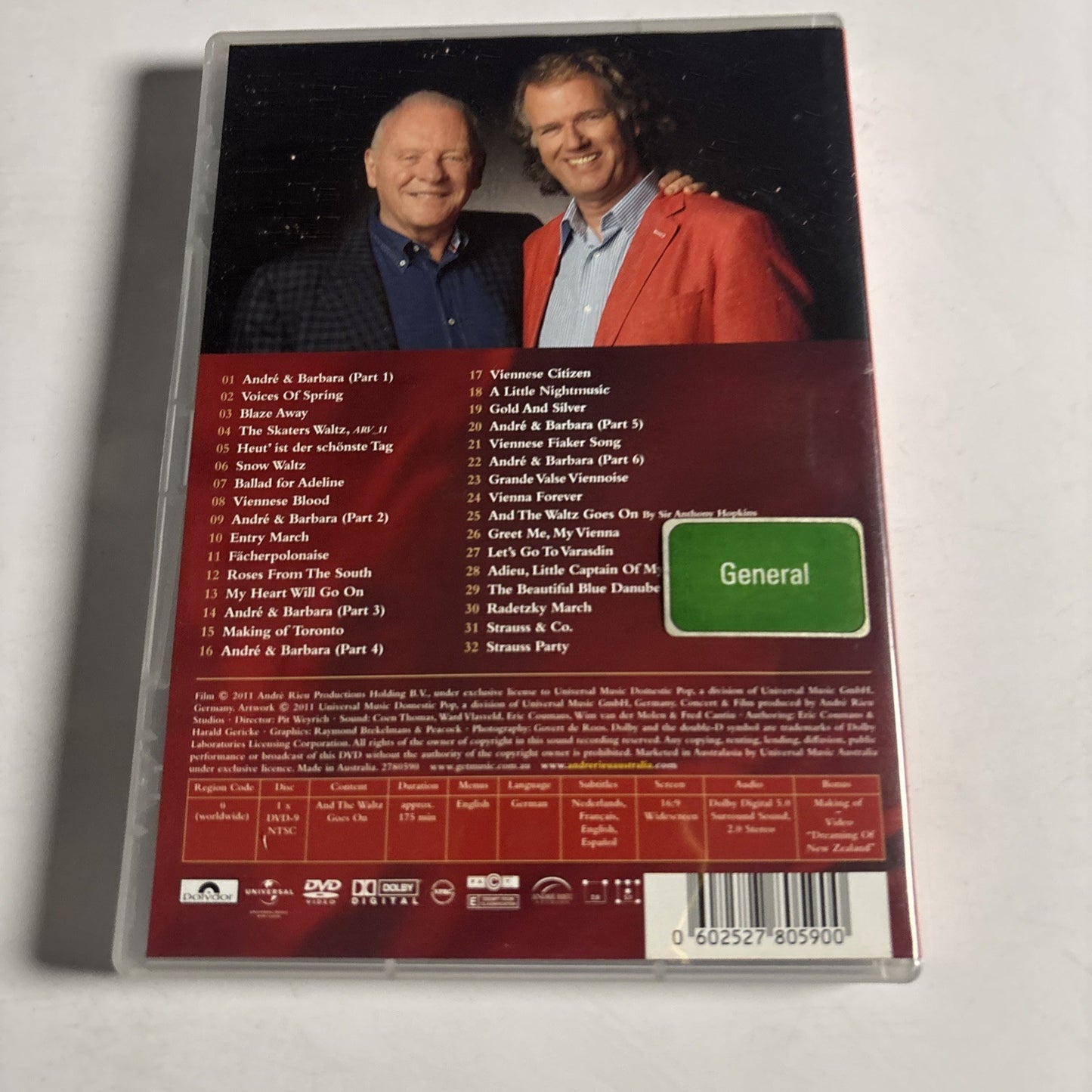 André Rieu - And the Waltz Goes on (DVD, 2011) All Regions