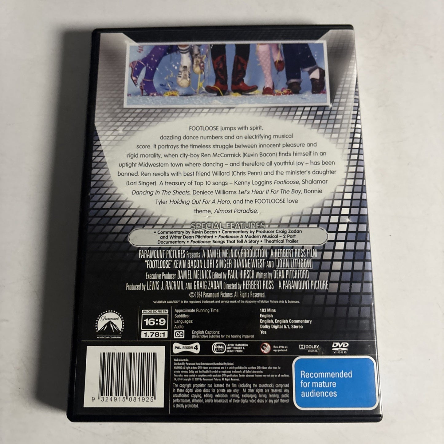 Footloose (Special Edition, DVD, 1984) Kevin Bacon Region 4