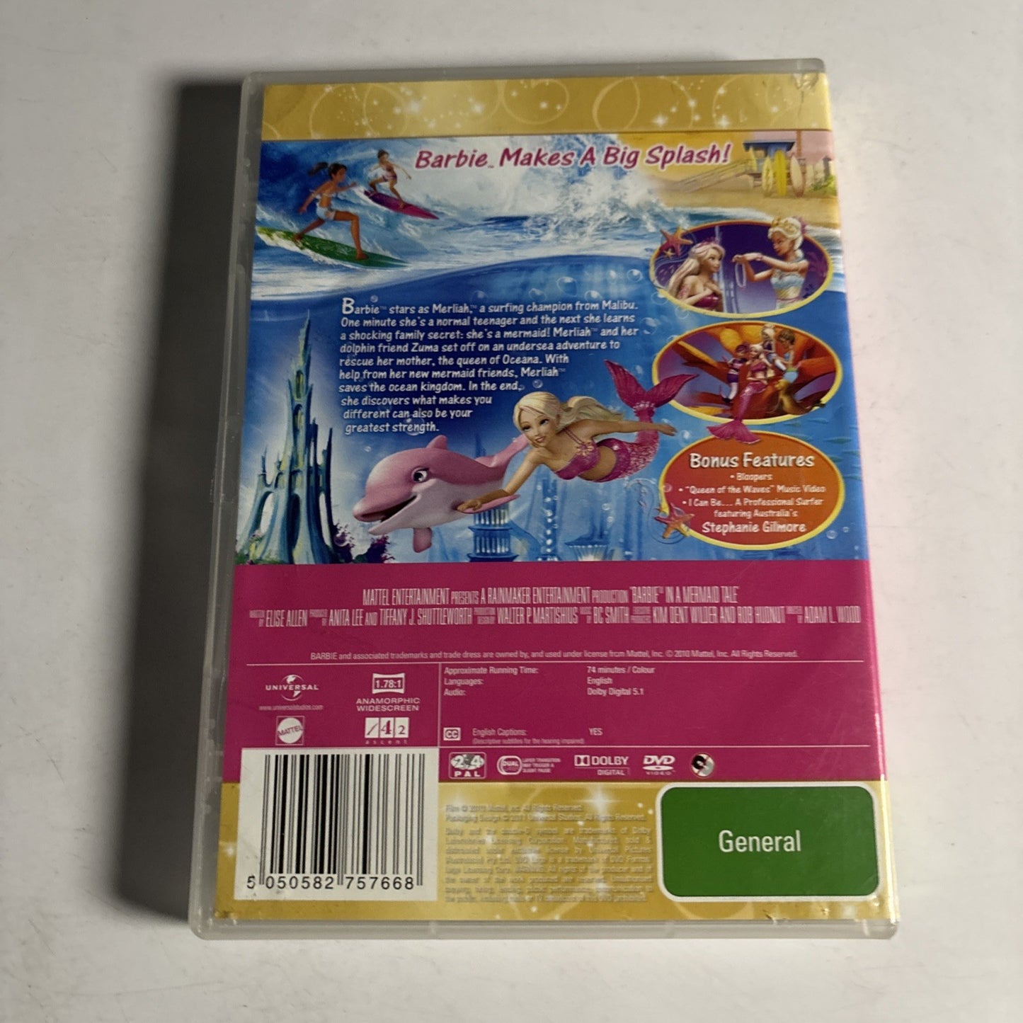 Barbie in a Mermaid Tale (DVD, 2010) Region 4 &2