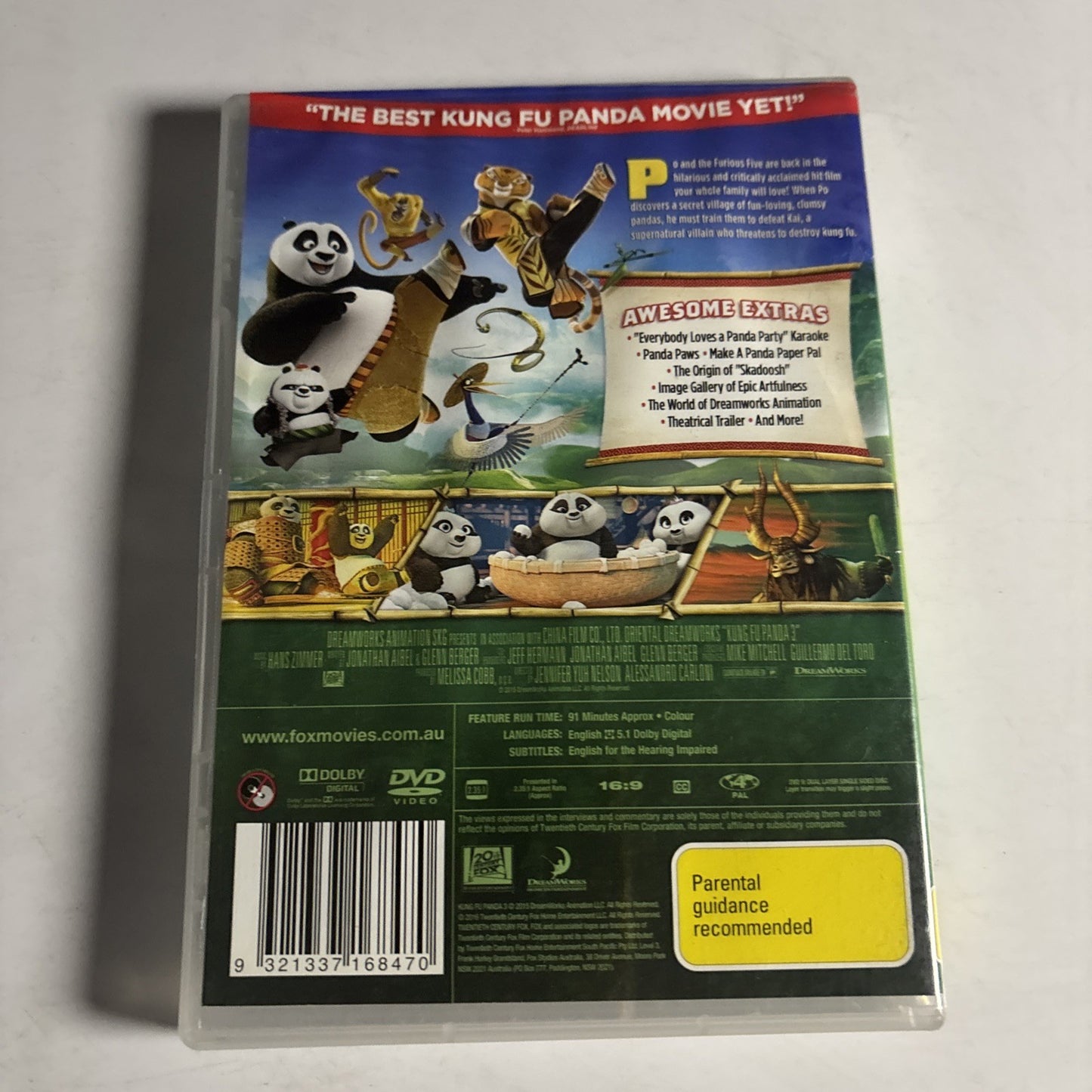 Kung Fu Panda 3 (DVD, 2016) Region 4