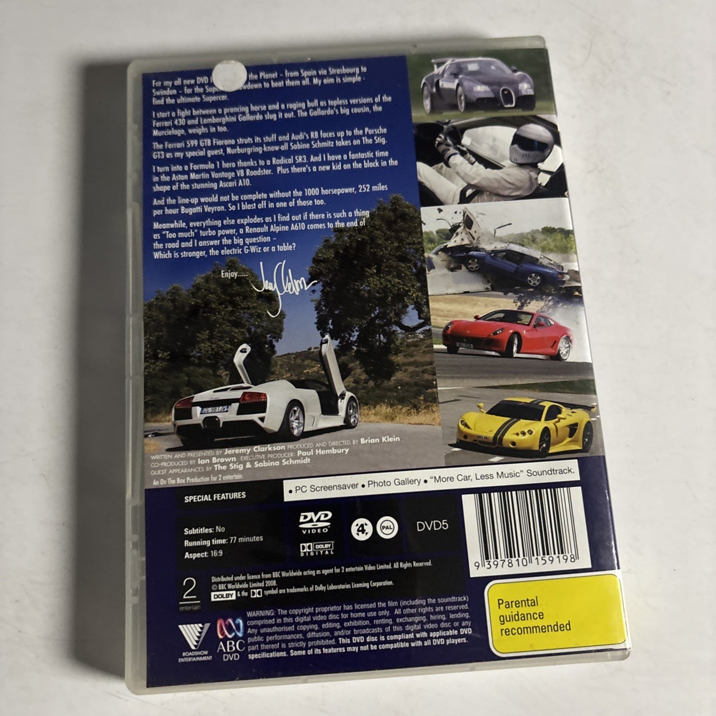 Clarkson - Supercar Showdown (DVD, 2007) Region 4
