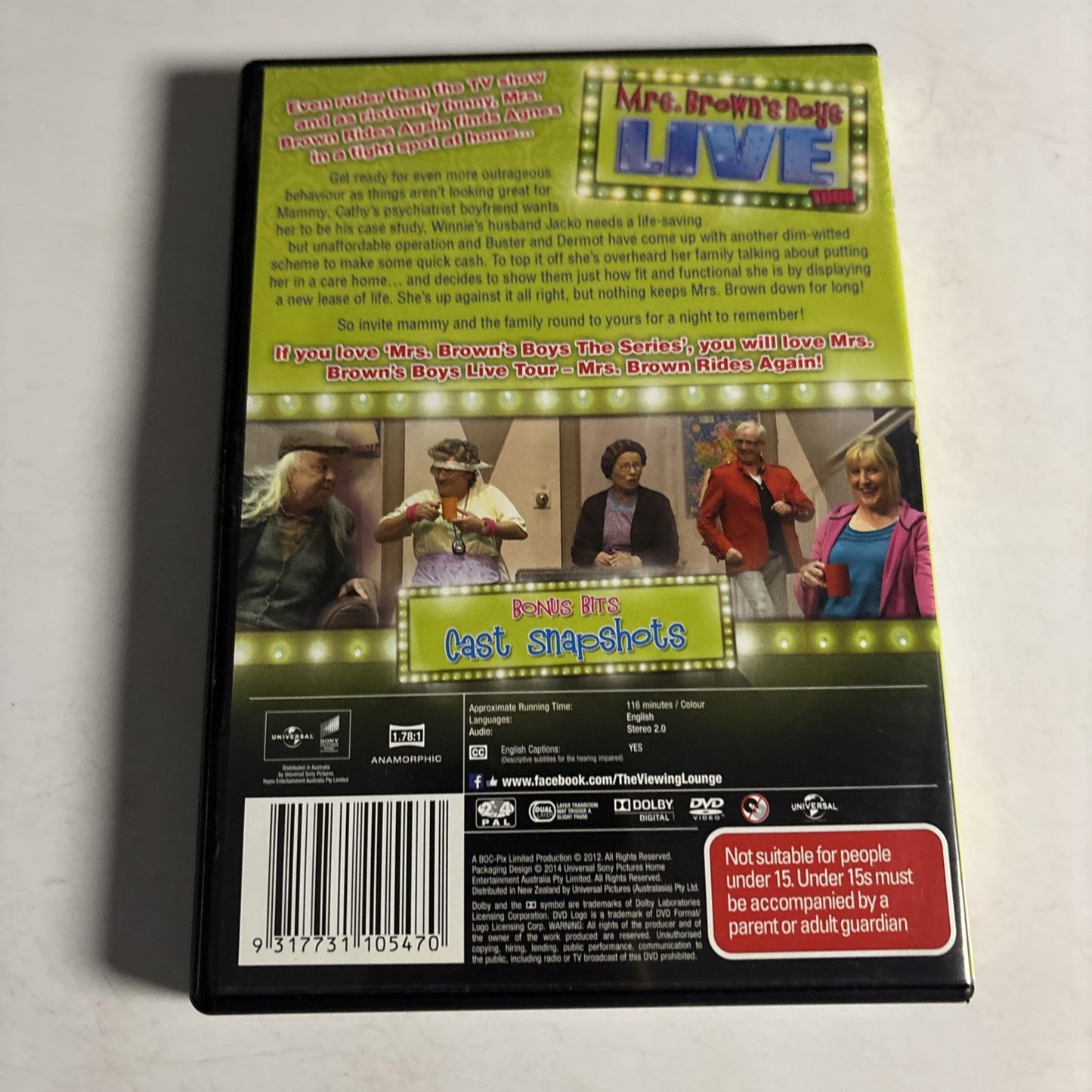 Mrs Brown Rides Again - Live Tour (DVD, 2013) Region 4 &2