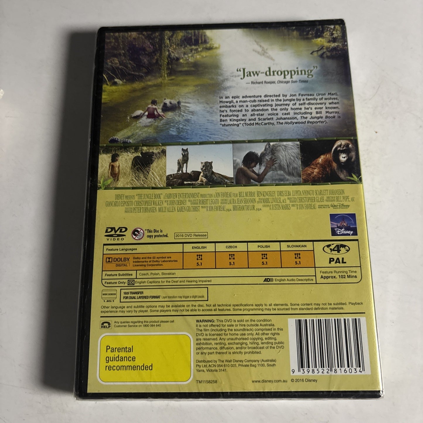 The Jungle Book (DVD, 2016) Bill Murray Region 4 *New Sealed*