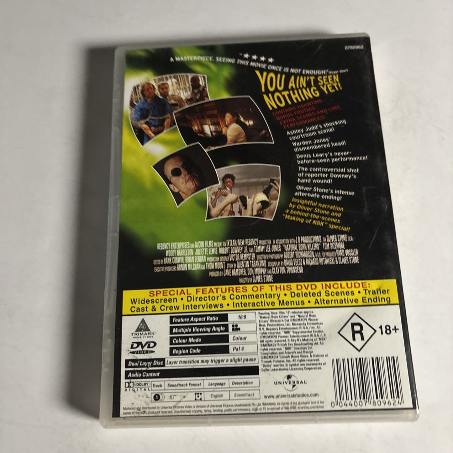 Natural Born Killers (DVD, 1994) Woody Harrelson Region 4