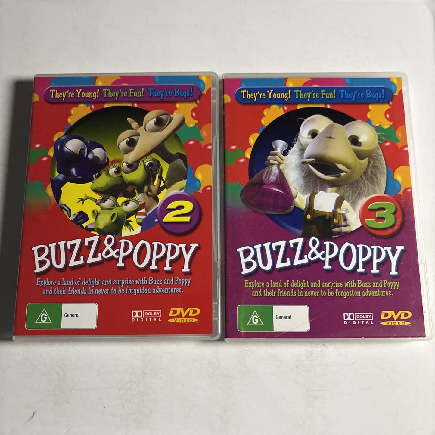Buzz And Poppy - Volume 2 & 3 DVD TV Series All Regions Kids Animation