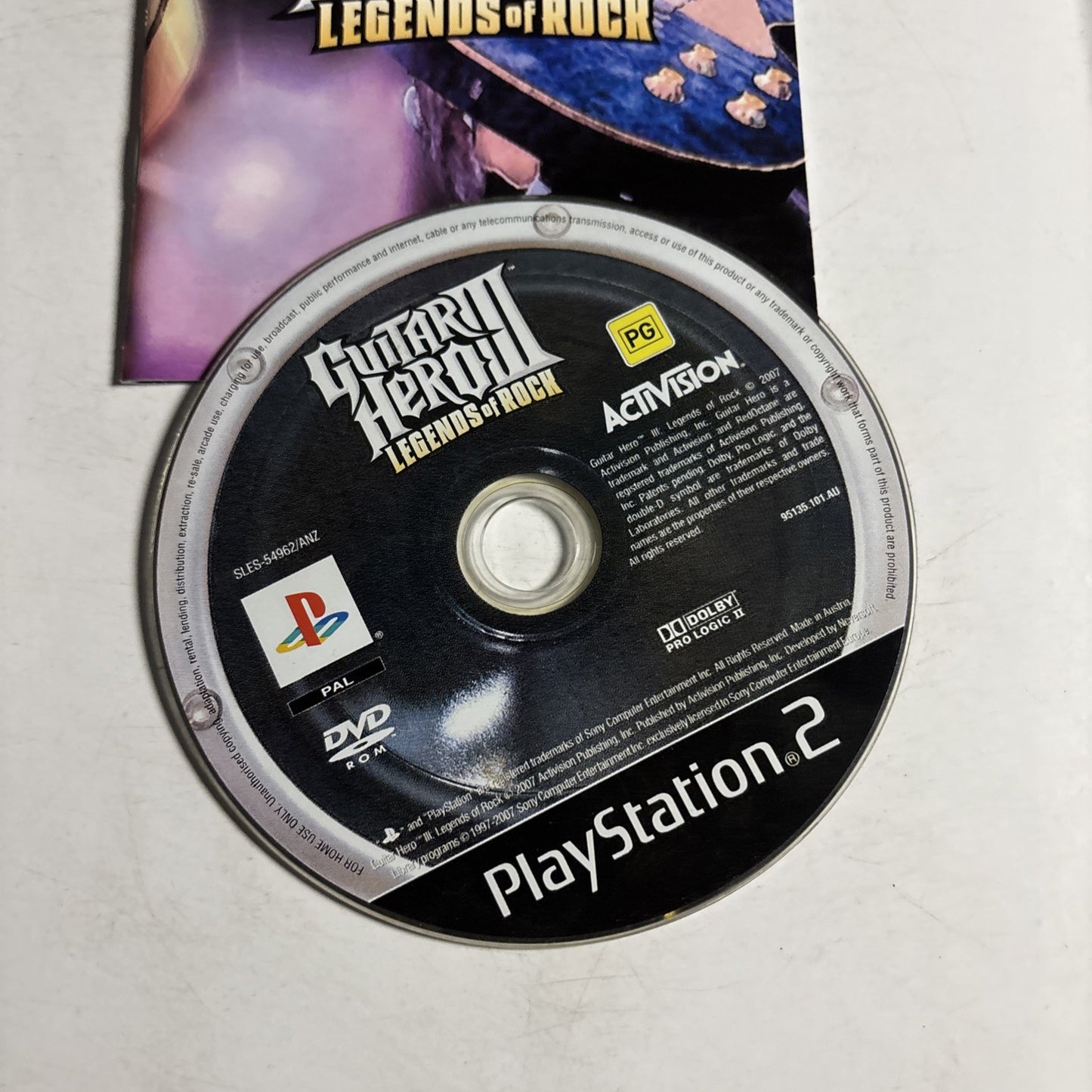 Guitar Hero III Legends of Rock PS2 Sony PlayStation 2 Game + Manual PAL
