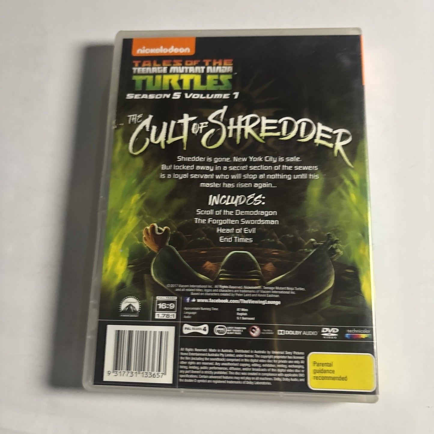 Teenage Mutant Ninja Turtles - Cult of Shredder : Season 5 : Vol 1 (DVD, 2012)