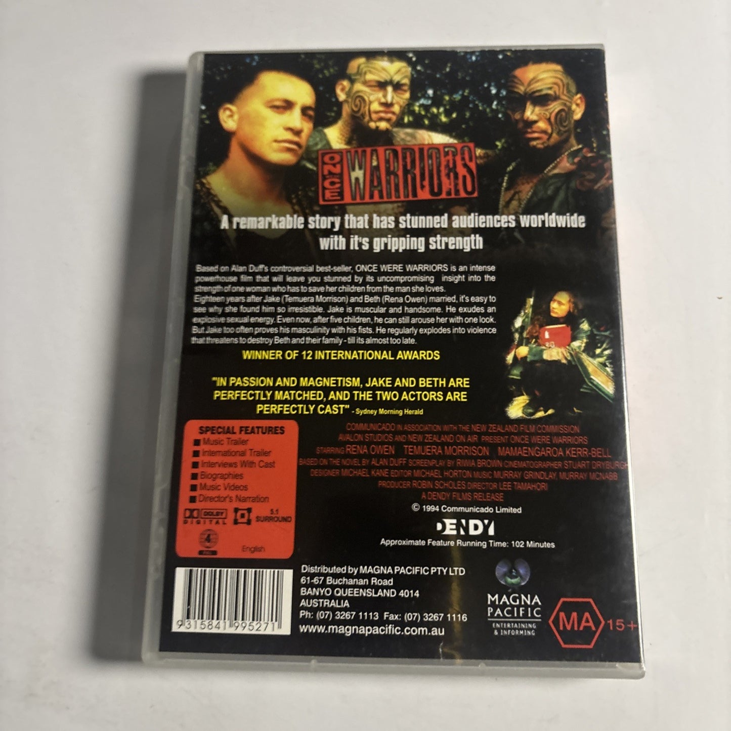 Once Were Warriors (DVD, 1994) Rena Owen, Mamaengaroa Kerr-Bell Region 4
