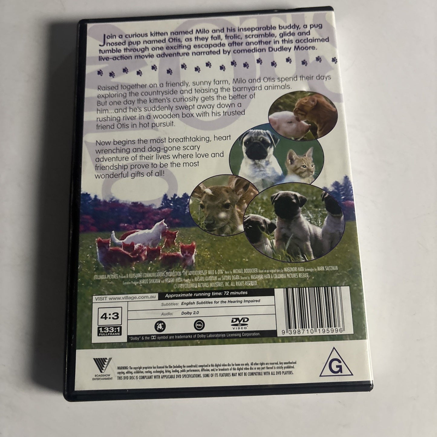 The Adventures of Milo and Otis (DVD, 1989) Dudley Moore Region 4