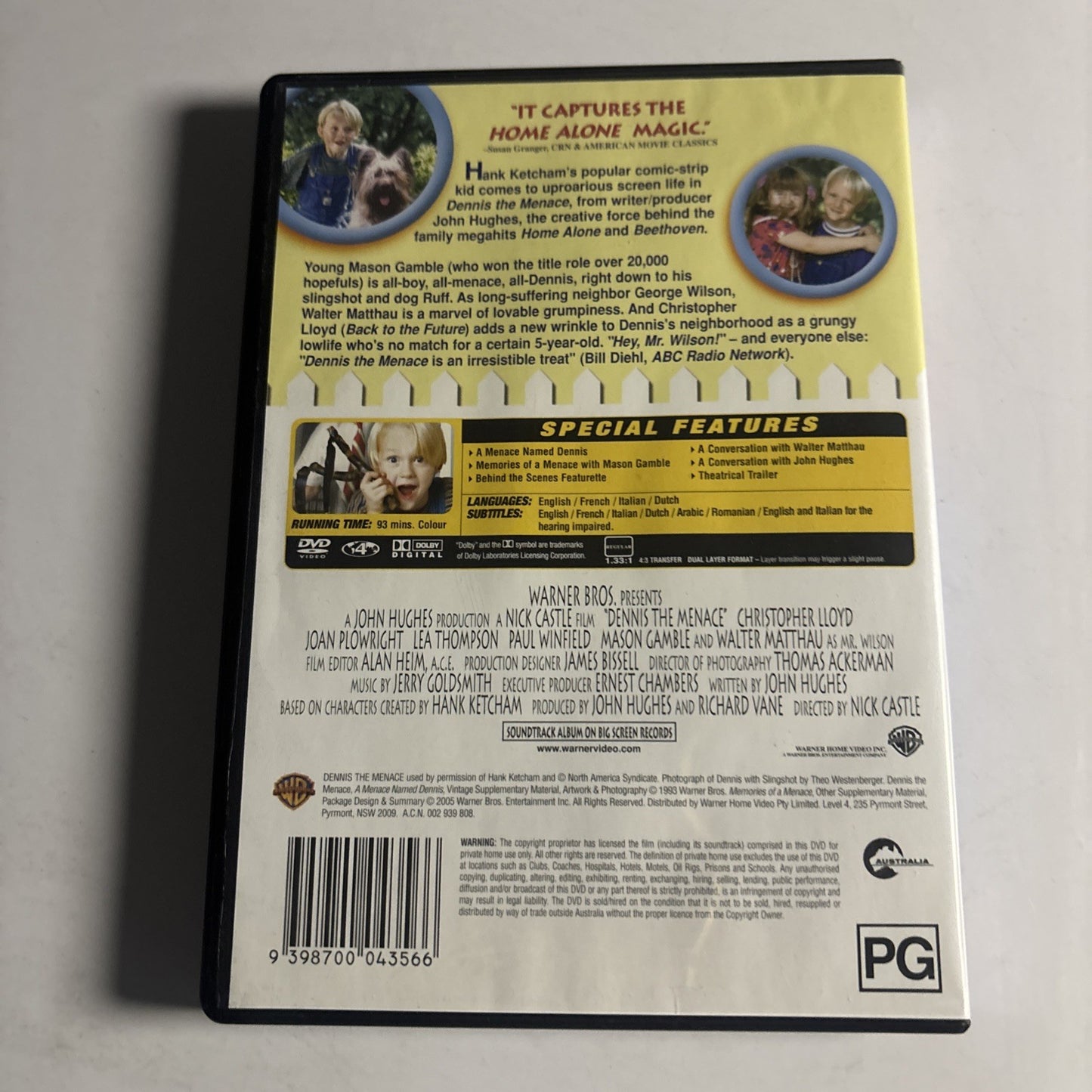 Dennis the Menace (Special Edition, DVD, 1993) Walter Matthau Region 4 NEW