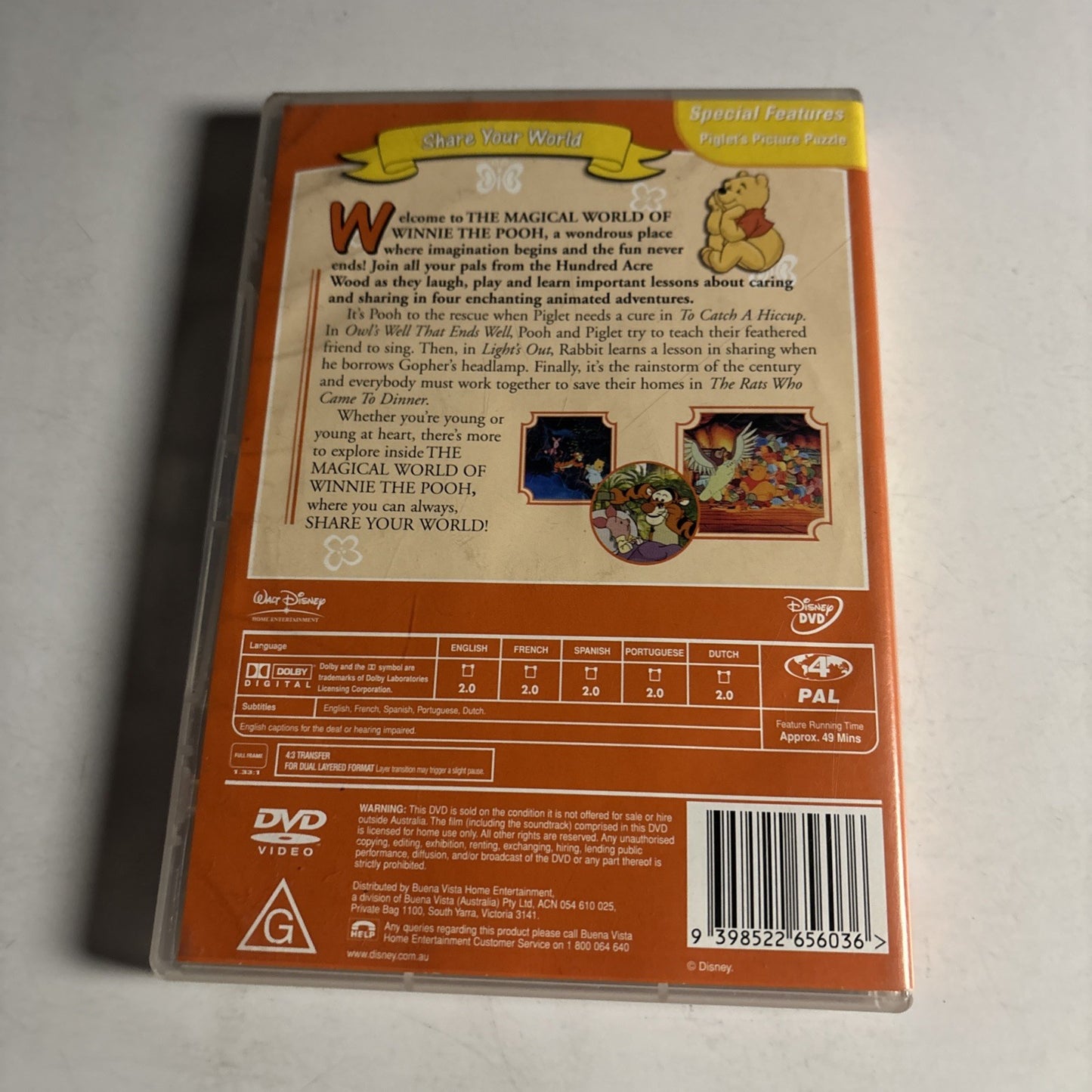 The Magical World of Winnie the Pooh - Share Your World (DVD, 2004) Region 4
