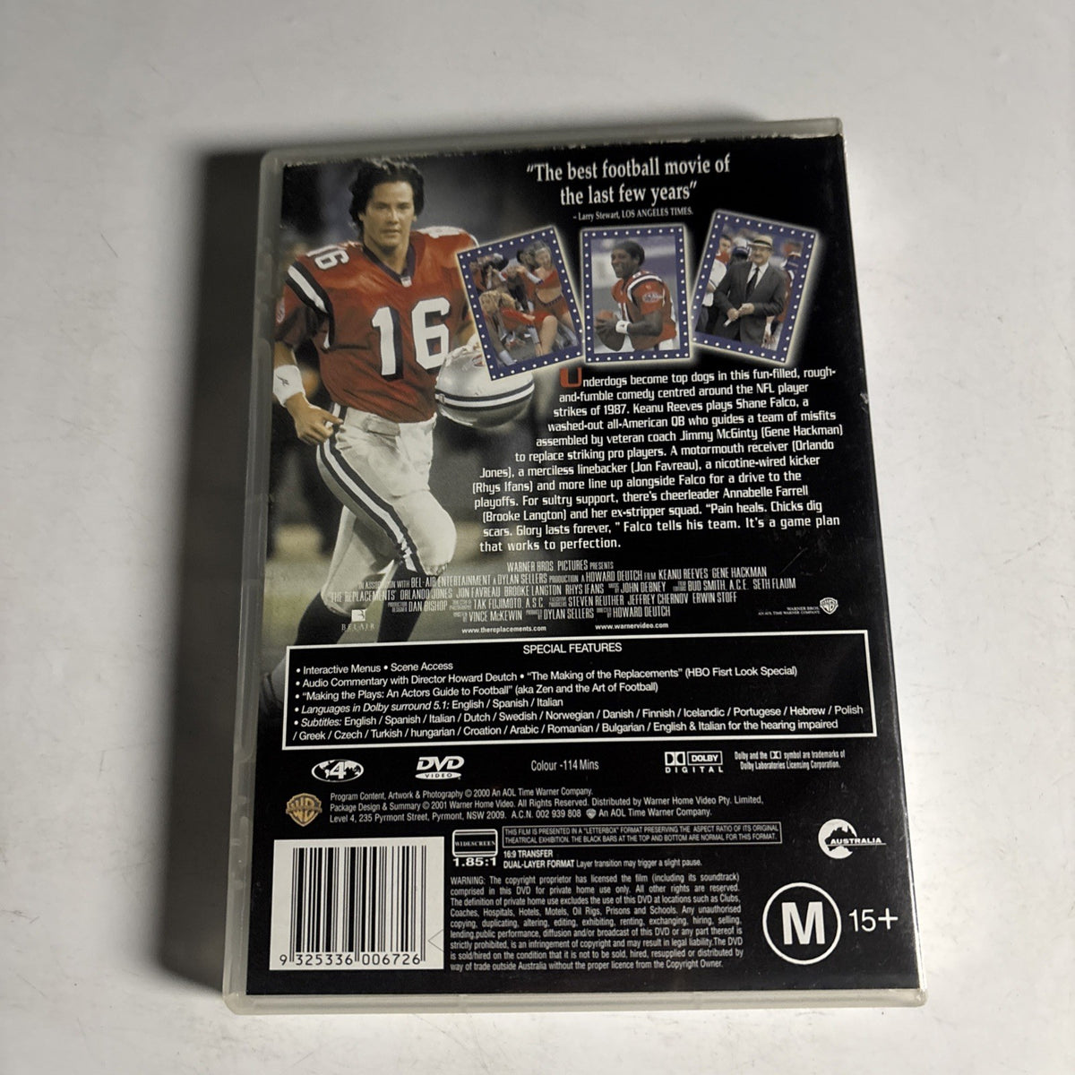 The Replacements (DVD, 2000) Keanu Reeves, Genre Hackman Region 4 ...
