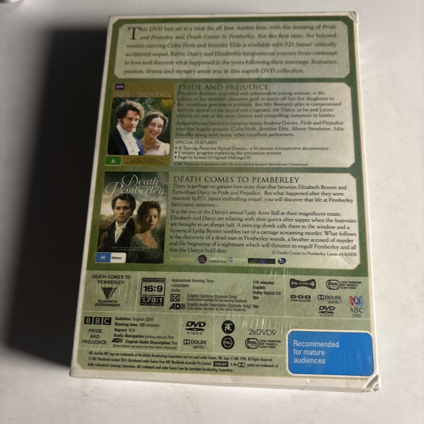 Death Comes to Pemberley / Pride & Prejudice (DVD, 2-Disc) BBC Region 4 NEW
