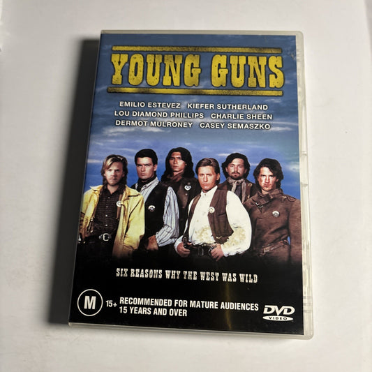 Young Guns (DVD, 1988) Charlie Sheen, Kiefer Sutherland Region 4