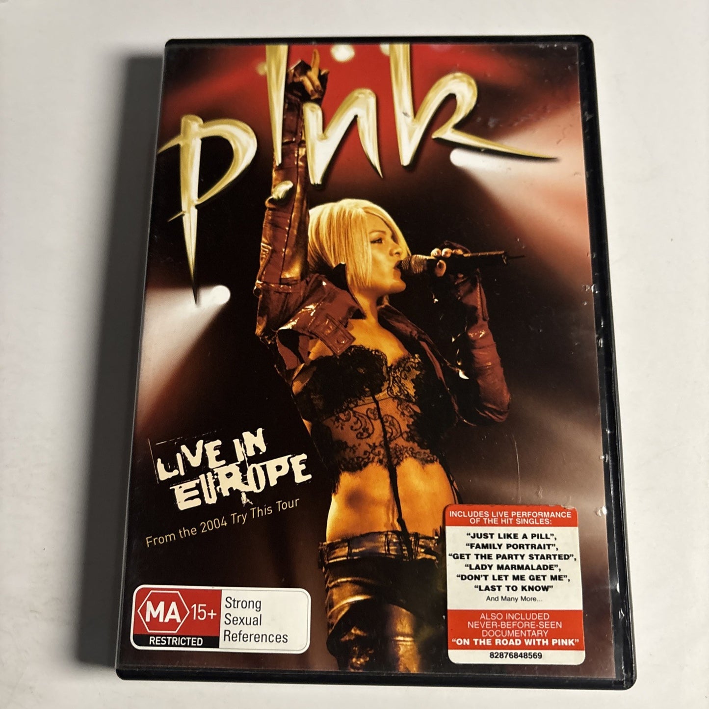 P!Nk - Live in Europe: from the 2004 Try this Tour (DVD, 2006) All Regions