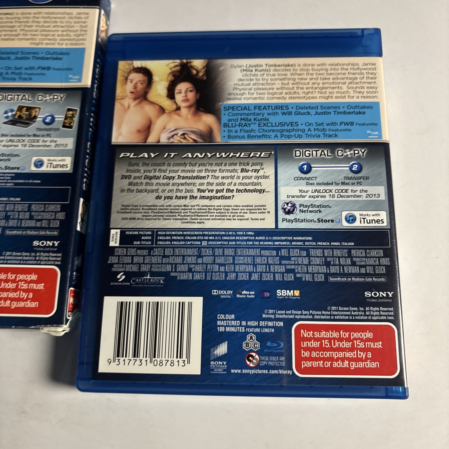 Friends With Benefits (Bluray, 2011) Justin Timberlake All Regions