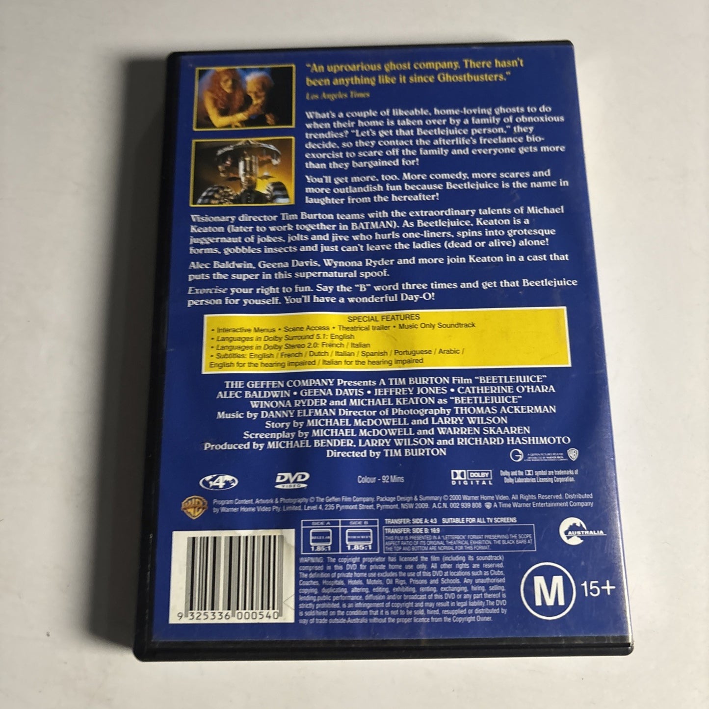 Beetlejuice (DVD, 1988) Michael Keaton  Region 4