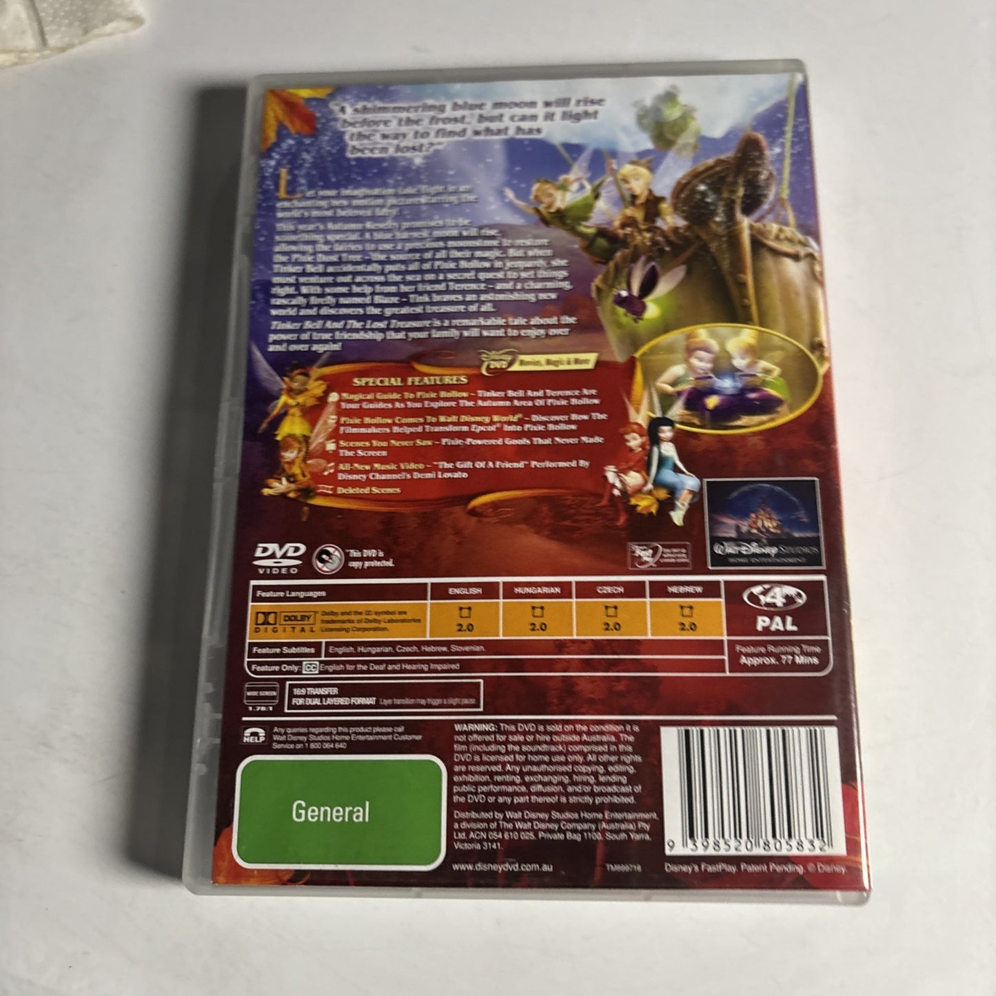 Tinker Bell and the Lost Treasure (DVD, 2009)  Region 4