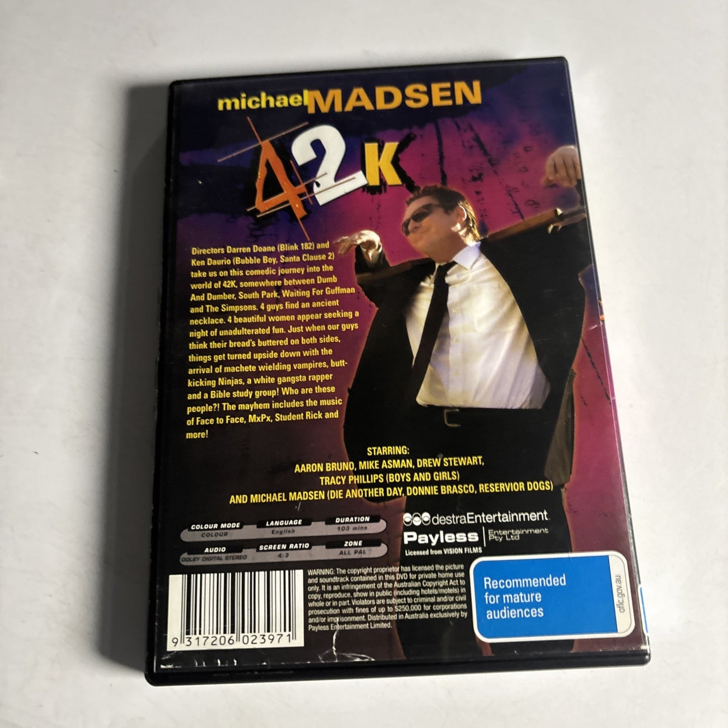 42K (DVD, 2001) Michael Madsen All Regions