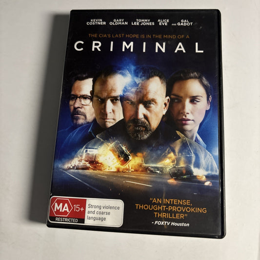 Criminal (DVD, 2016) Kevin Costner, Gal Gadot, Gary Oldman Region 4