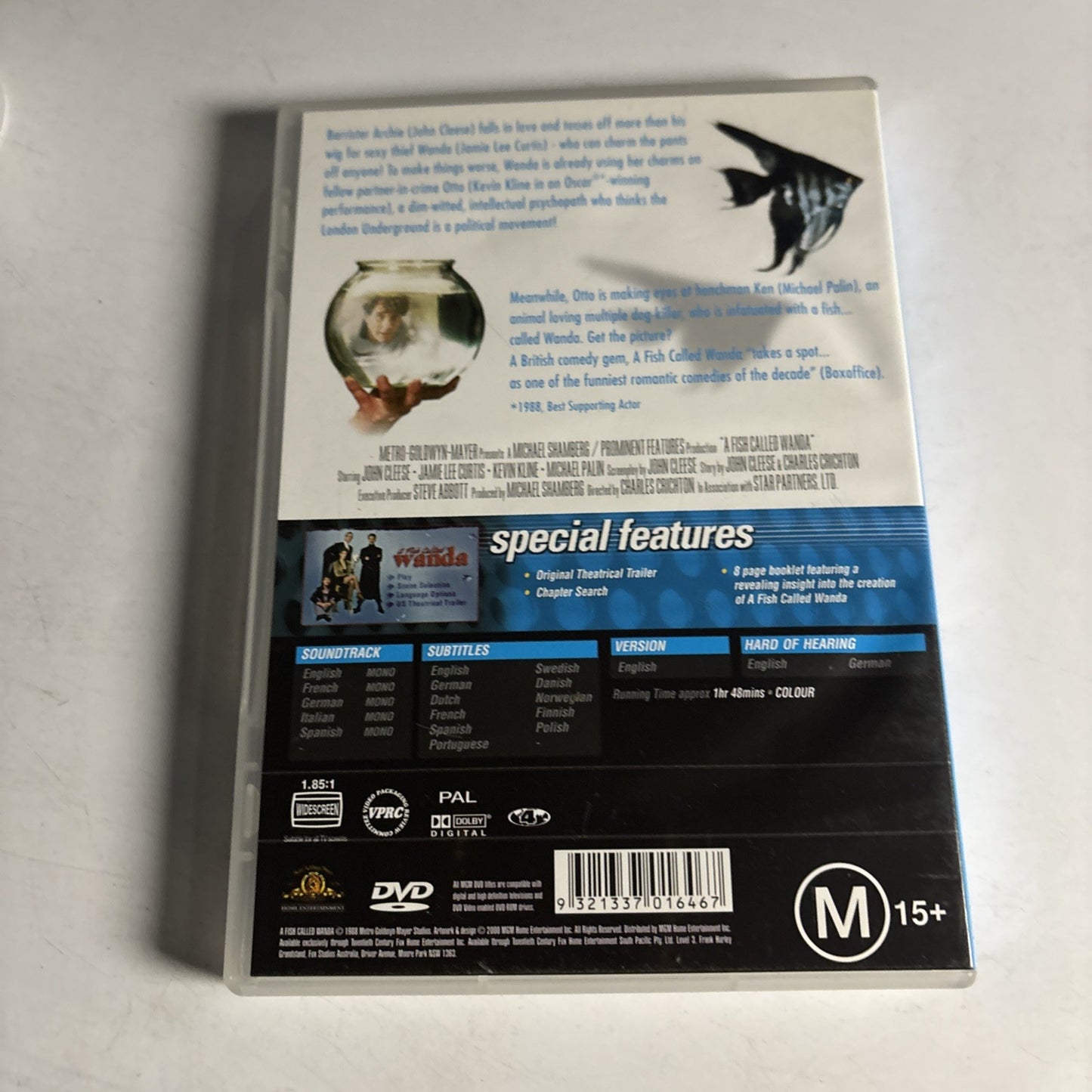 A Fish Called Wanda (DVD, 1988) John Cleese, Michael Palin Region 4