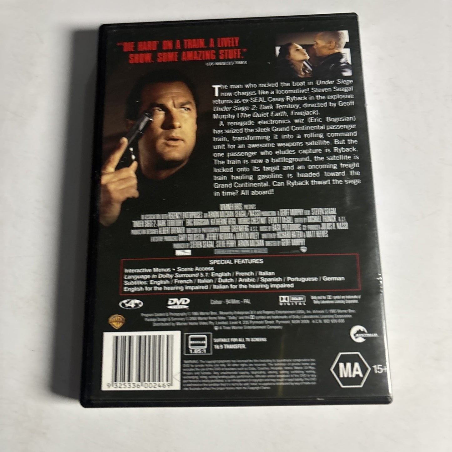 Under Siege 2 - Dark Territory (DVD, 1995) Steven Seagal Region 4