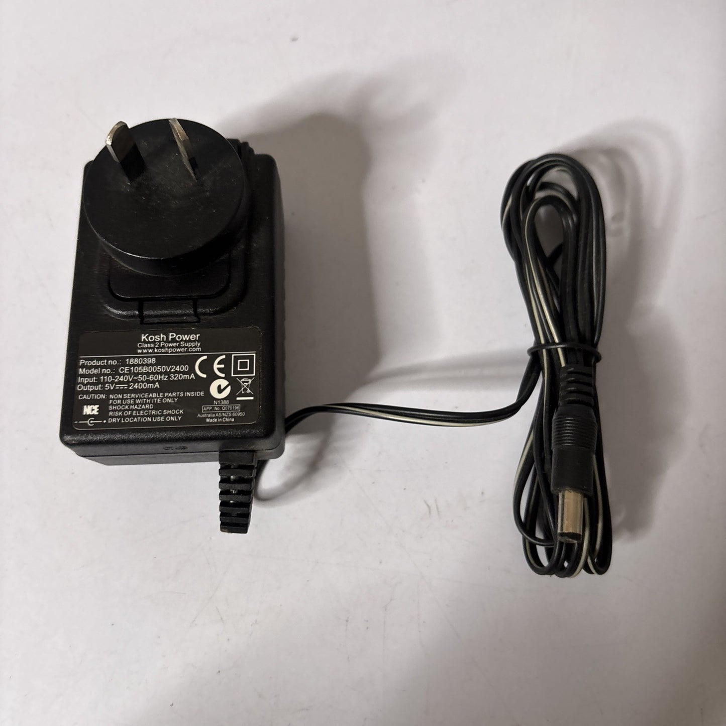Kosh Power CE105B0050V2400 5V 2.4AC Adapter