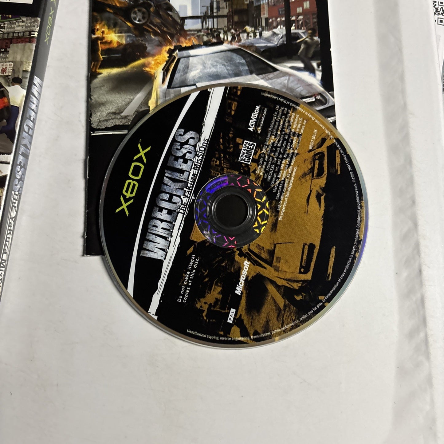 Wreckless The Yakuza Missions Microsoft XBOX Original  PAL Manual