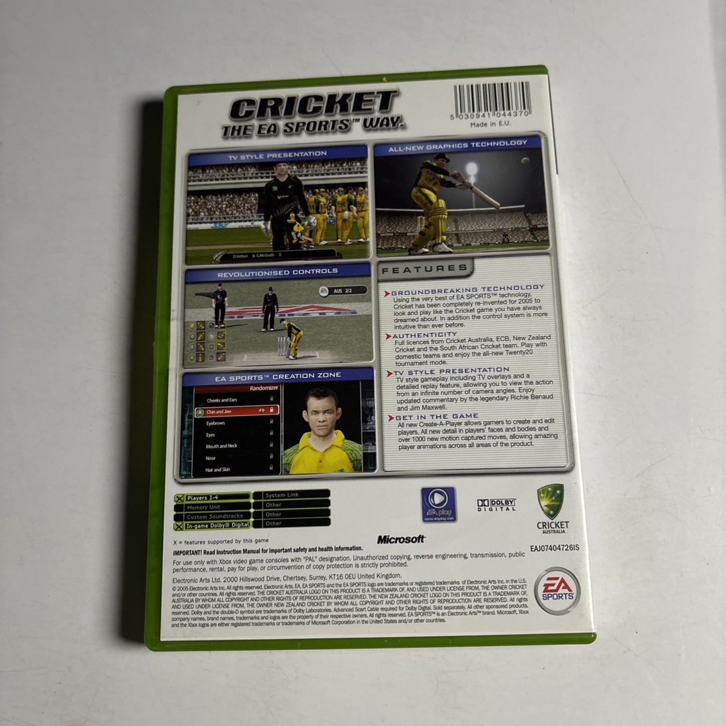 Cricket 2005 Microsoft Xbox Game PAL EA Sports