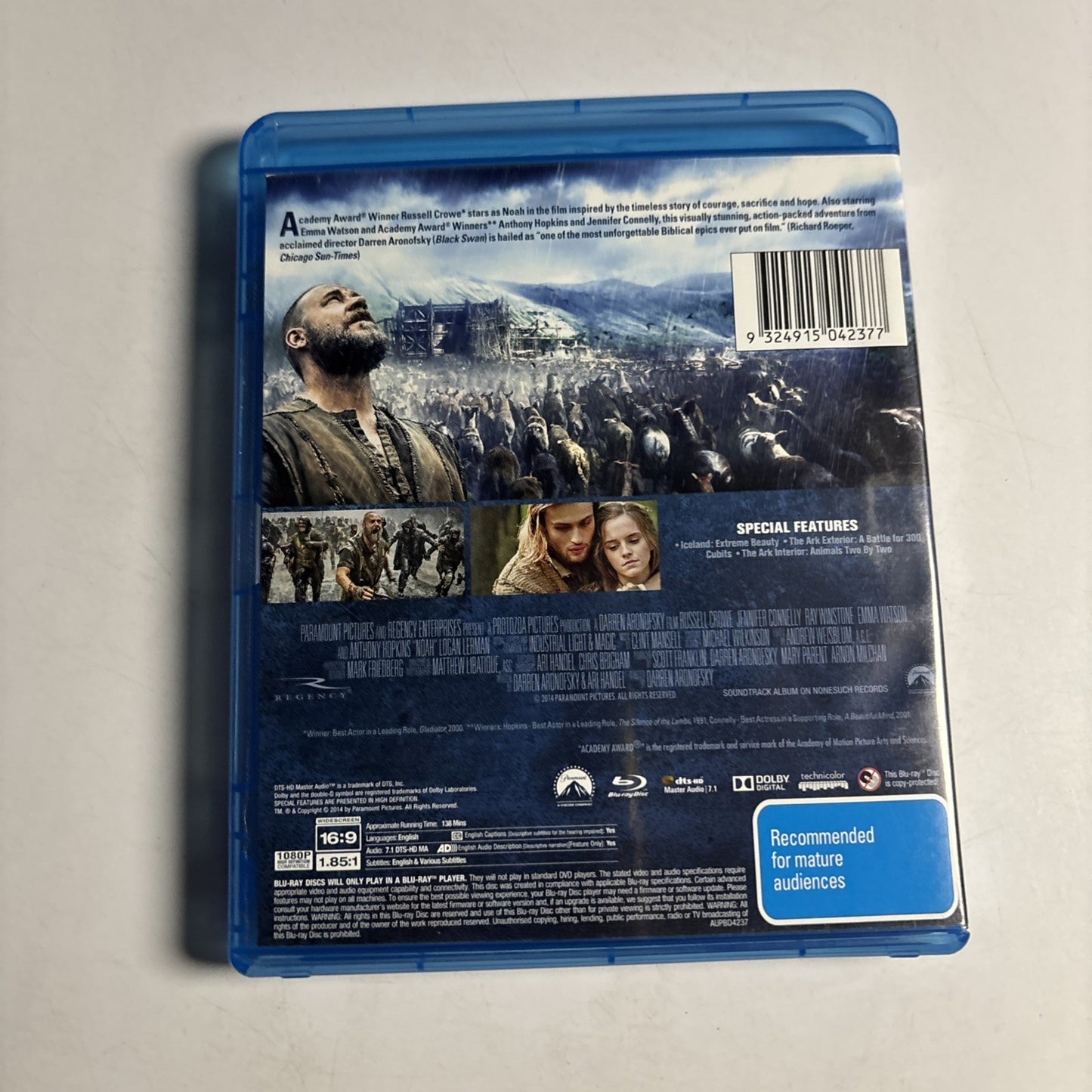 Noah (Blu-ray, 2014) Russell Crowe Region B