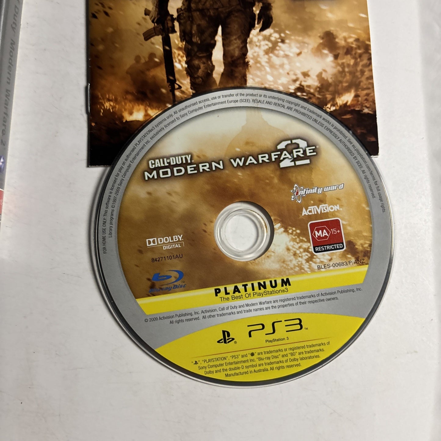 Call Of Duty Modern Warfare 2 Sony PlayStation 3 PS3 Platinum Manual
