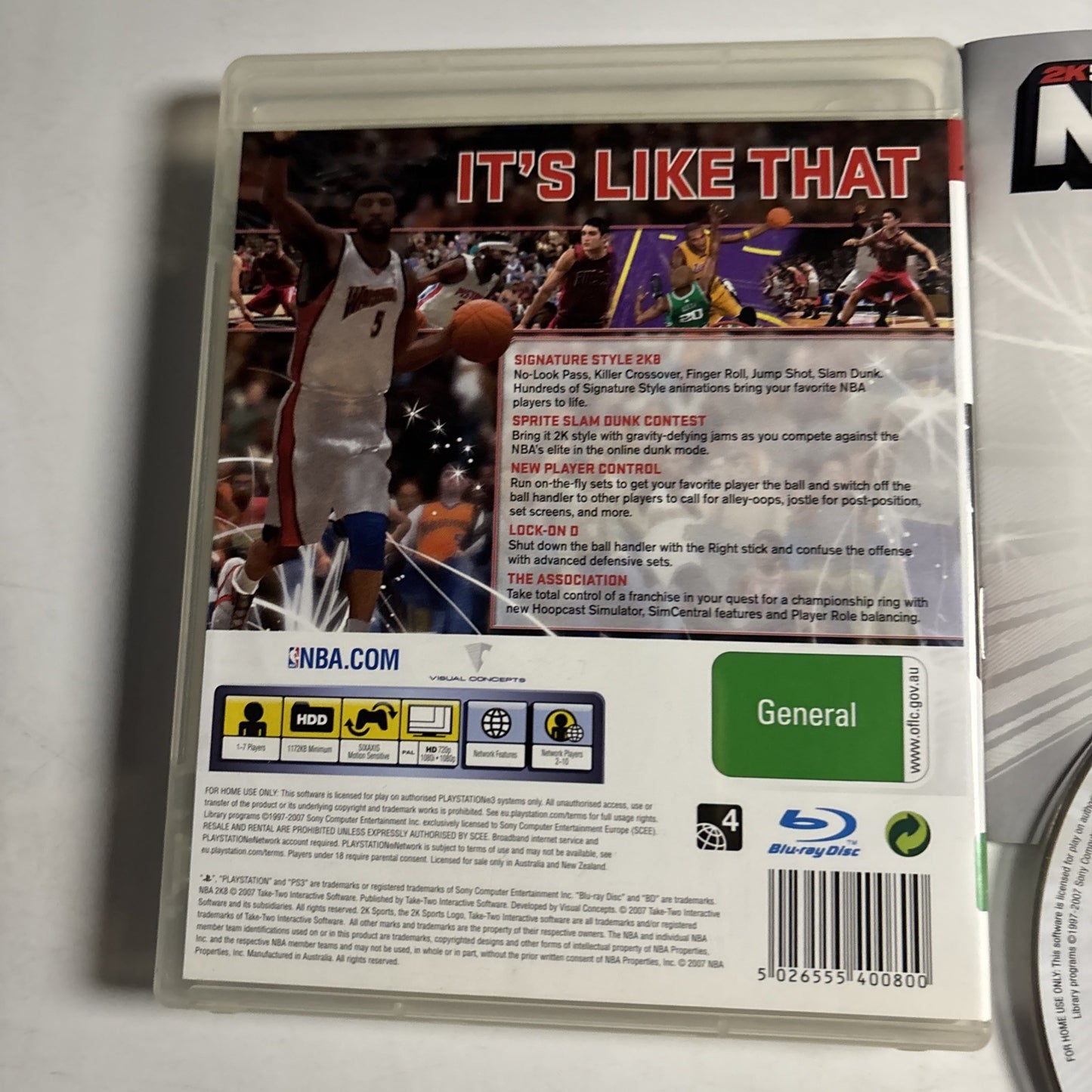 NBA 2K8 Sony Playstation 3 PS3 Manual Chris Paul