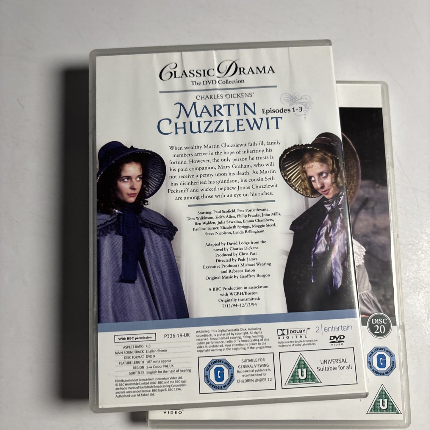 Charles Dickens Martin Chuzzlewit BBC Mini TV Series (DVD, 2007) Region 4 &2