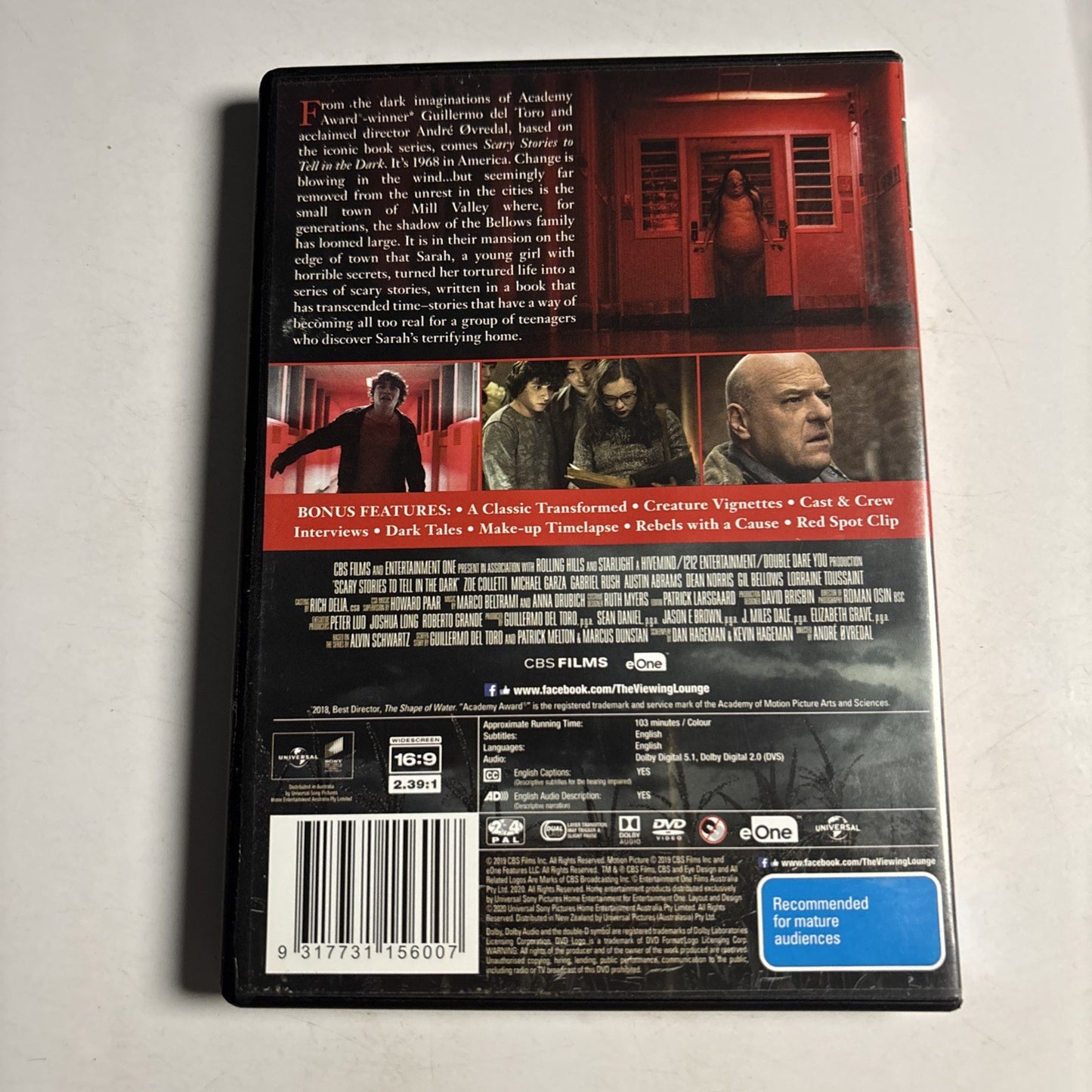 Scary Stories to Tell in the Dark (DVD, 2019) Region 4 &2