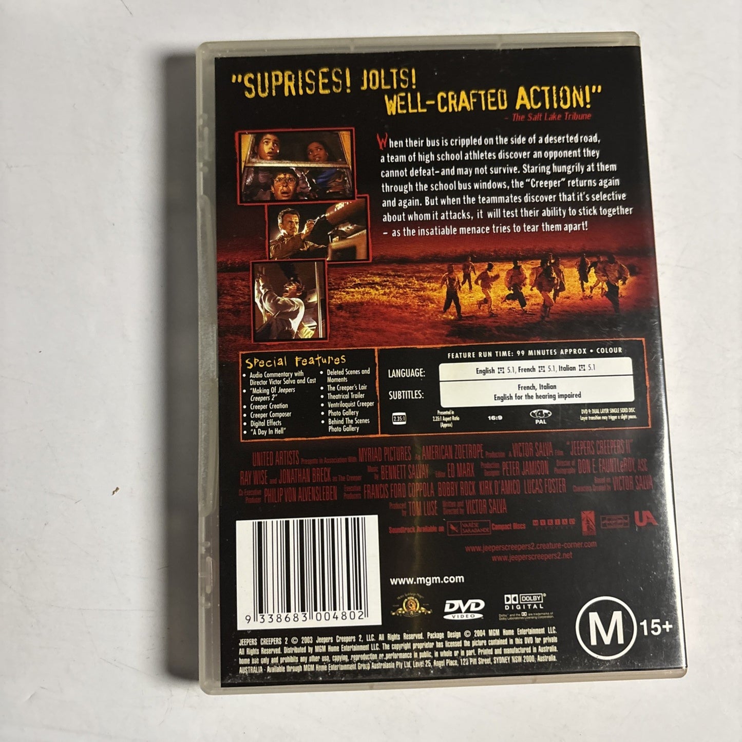 Jeepers Creepers 2 - Special Edition (DVD, 2003) Region 4