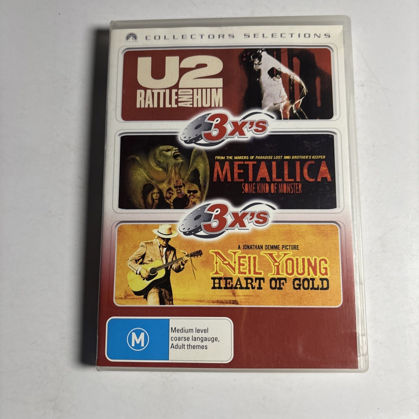 Neil Young Heart Of Gold / Metallica Some Kind Of Monster / U2 - Rattle Hum DVD