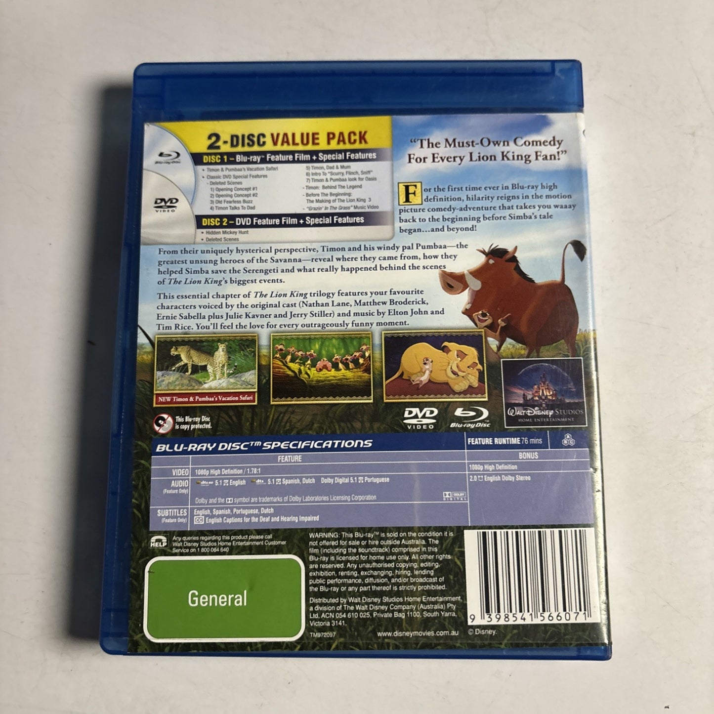 The Lion King 3 - Hakuna Matata (Special Edition, Blu-ray, 2004) All Regions