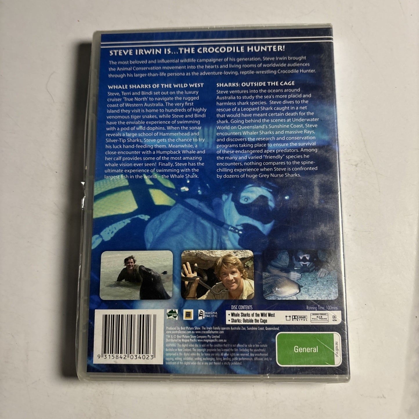 The Crocodile Hunter - Swimming with Sharks : Vol 7 (DVD, 1996) Region 4 NEW