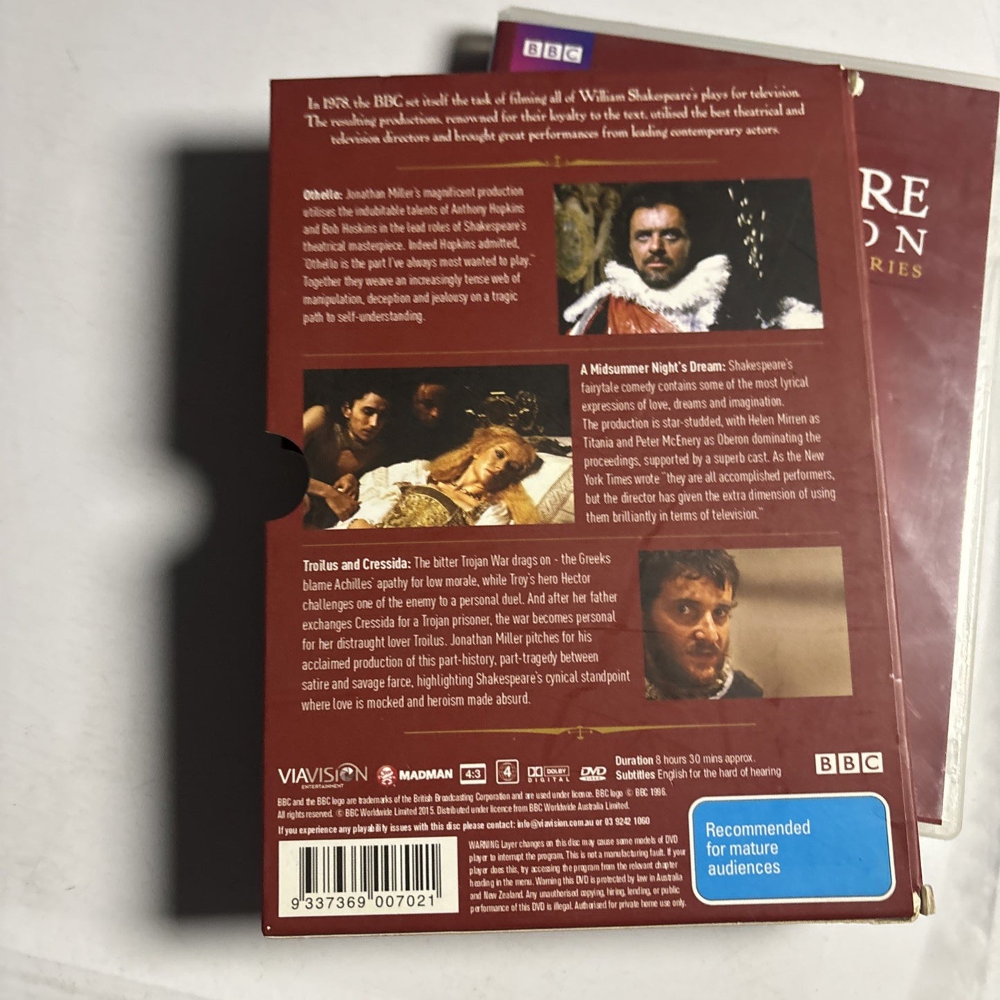 Shakespeare Collection : Series 4 (DVD 1981) Anthony Hopkins Bob Hoskin Region 4