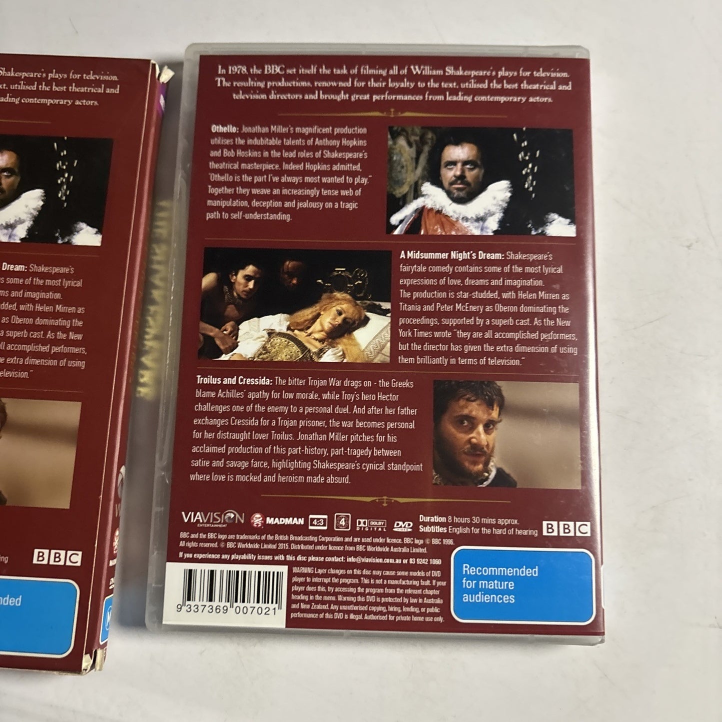 Shakespeare Collection : Series 4 (DVD 1981) Anthony Hopkins Bob Hoskin Region 4