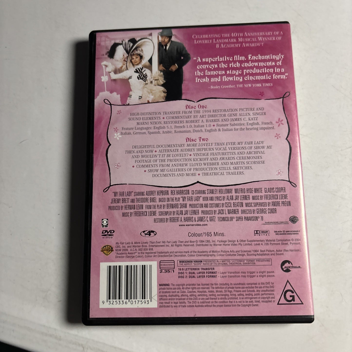 My Fair Lady (40th Anniversary Edition, DVD, 1964) Audrey Hepburn Region 4