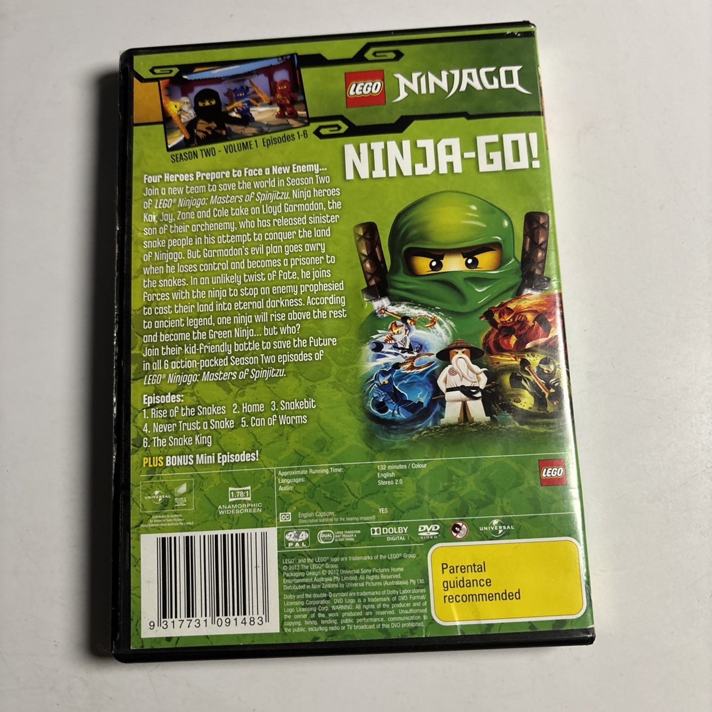 Lego Ninjago - Masters of Spinjitzu : Series 2 : Vol 1 (DVD, 2011) Region 4 &2