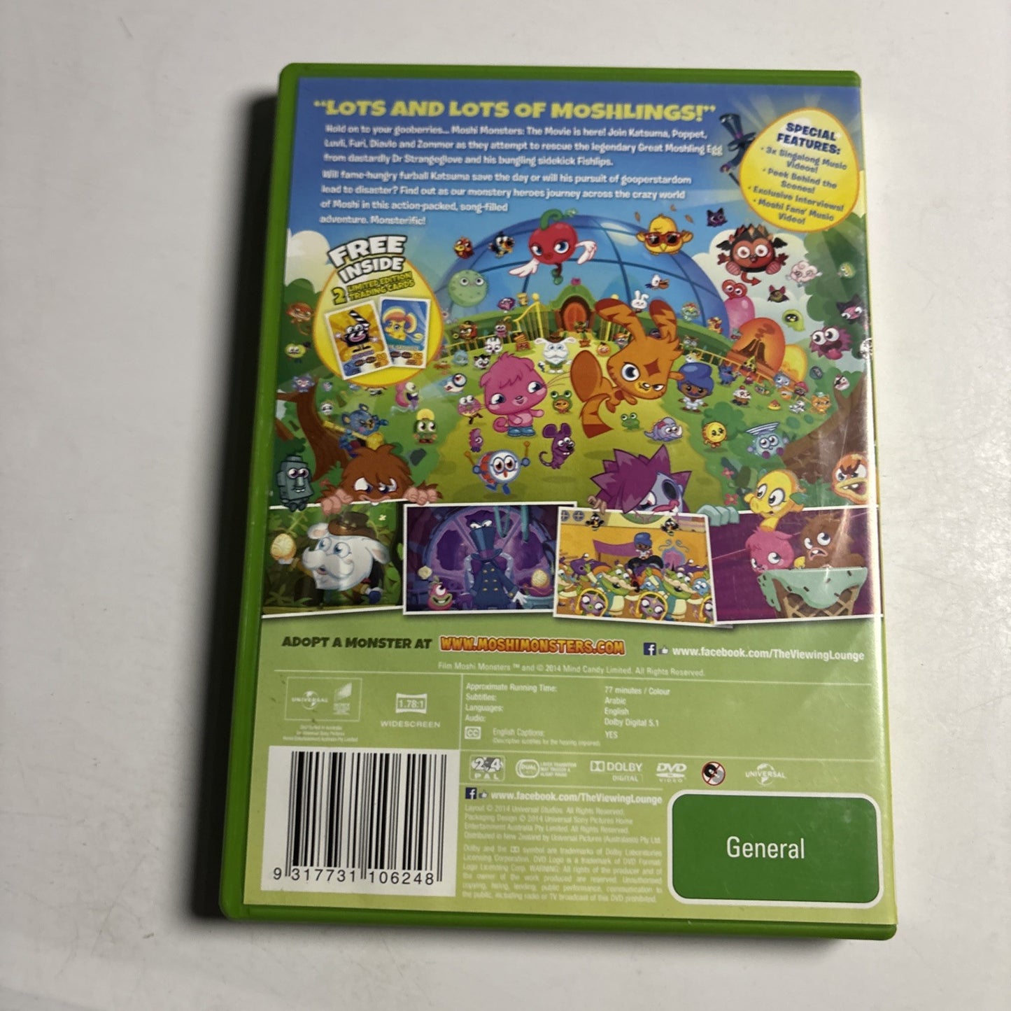Moshi Monsters The Movie (DVD 2014) animation Region 4 &2