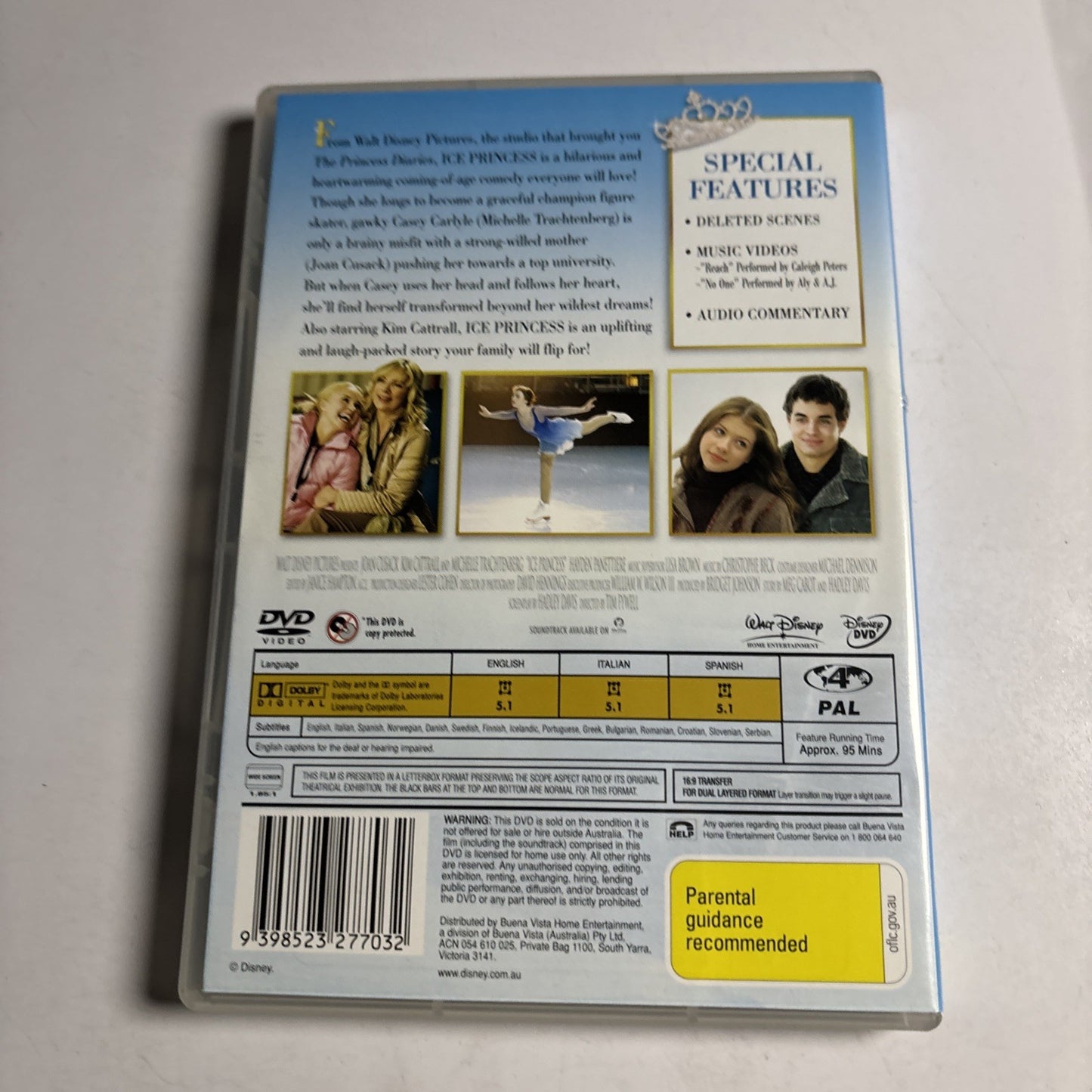 Ice Princess (DVD, 2005) Michelle Trachtenberg Region 4 NEW