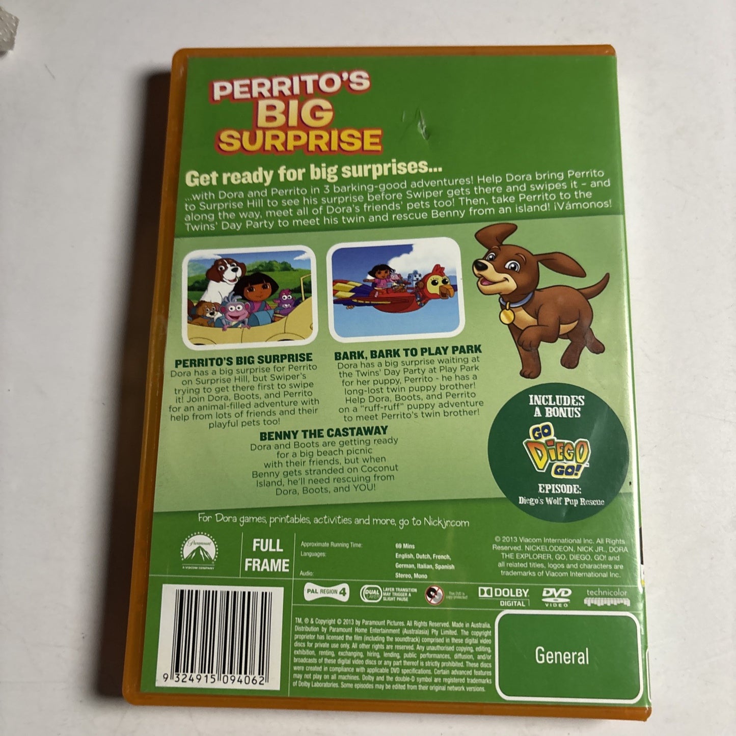 Dora the Explorer - Perrito's Big Surprise (DVD, 2013) Region 4