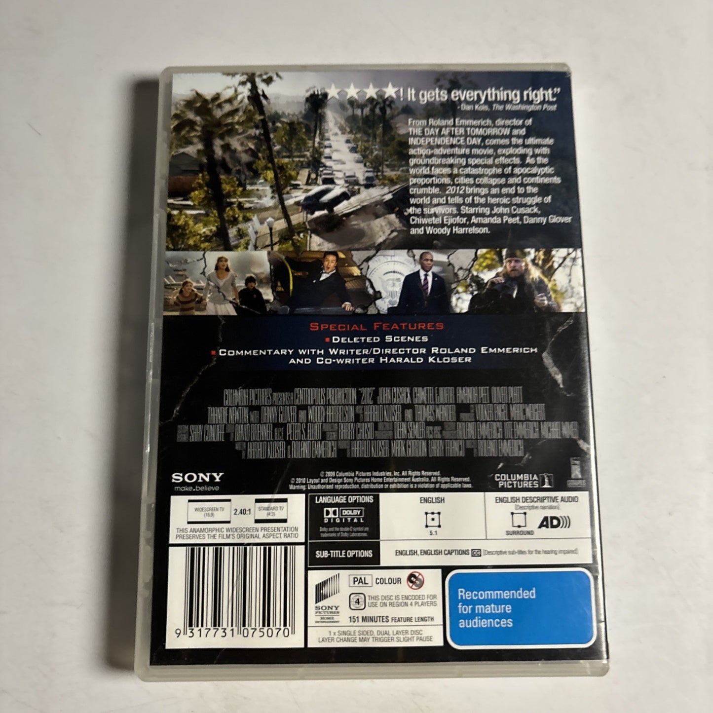 2012 (DVD, 2009) John Cusack, Woody Harrelson Region 4