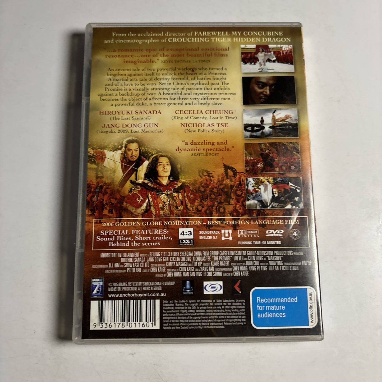The Promise (DVD, 2005) Nicholas TSE, Cecelia Cheung Region 4
